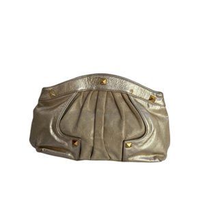 Rebecca Minkoff Women's Gold Metallic Large Clutch Grommet Handbag